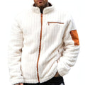 Color Collision Design Plush Jacket For Men