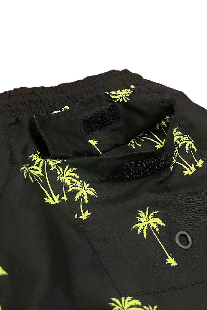 Lime Palm Print Swim Shorts SW011