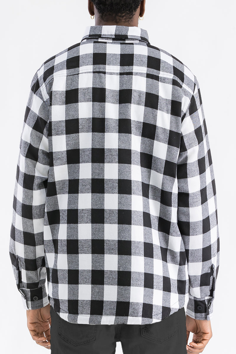 Quilted Flannel Shirt Shacket Padded Lined Jacket FL301
