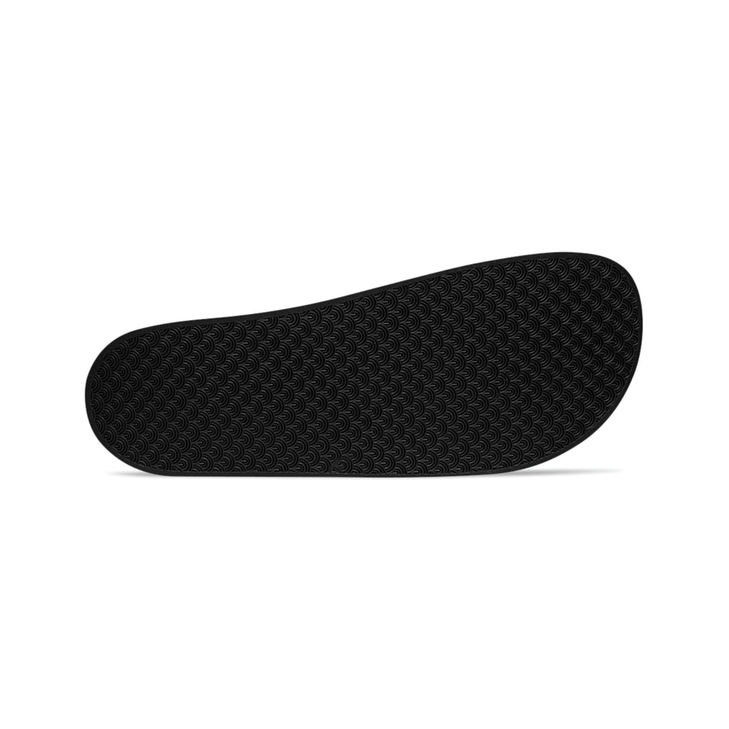 Mens Black Slide Sandals - Prayer Warrior Christian Inspiration
